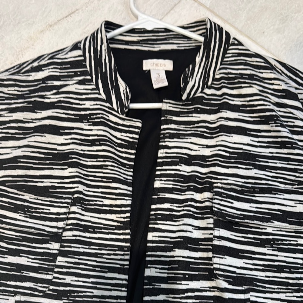 Chico’s size 3 Black and White Women's Jacket